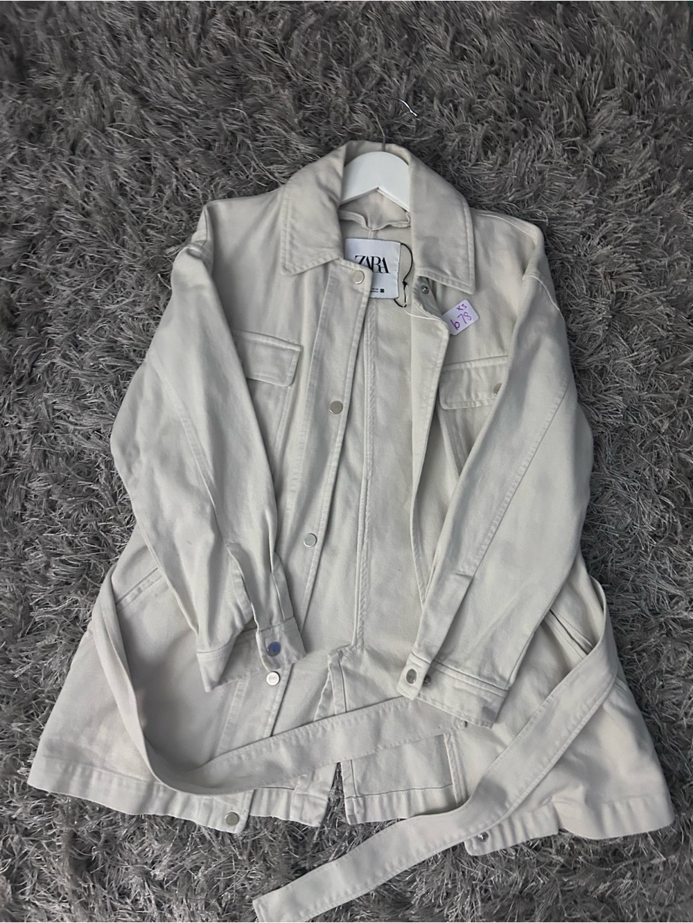 Zara Light Cream Utility Trench Coat